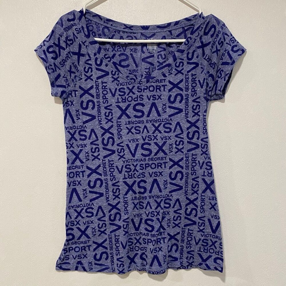 Victoria’s Secret VSX Sport Sexy Sport Blue Logo Print Tee Shirt Size XS
